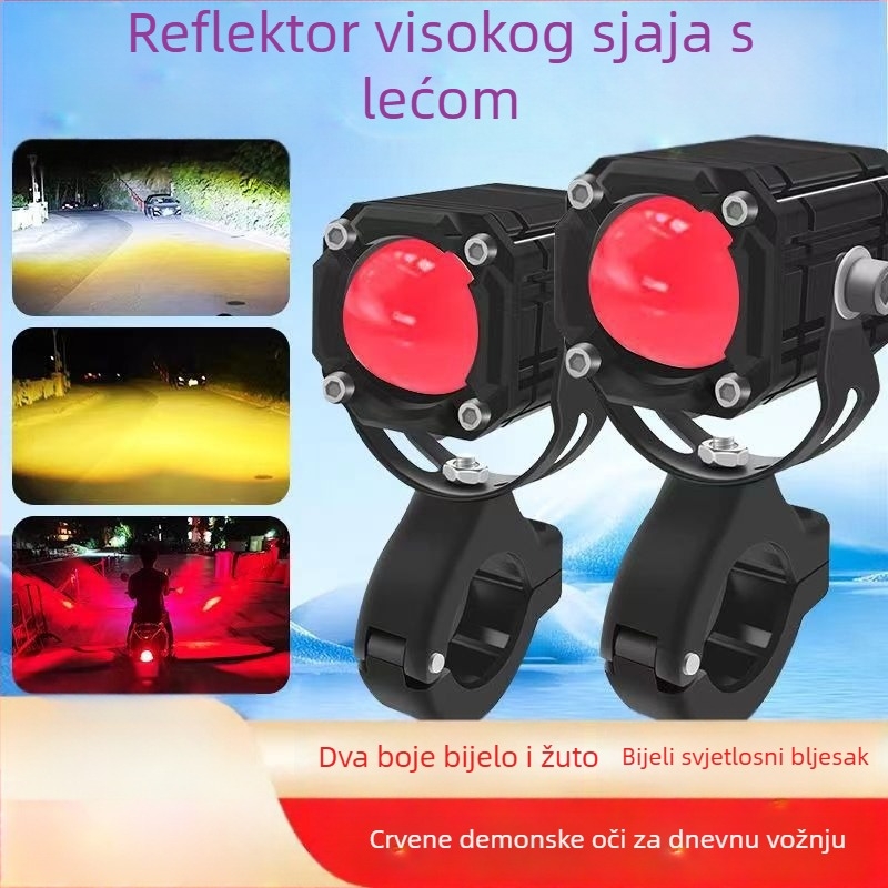 Demon Eye motociklističko spot svjetlo s LED, laserskom lećom, IP67 vodootporno, 6000 lm, 30 W, 9-80 V