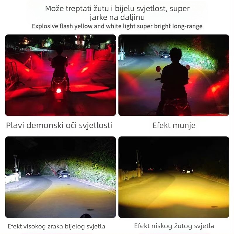 Demon Eye motociklističko spot svjetlo s LED, laserskom lećom, IP67 vodootporno, 6000 lm, 30 W, 9-80 V