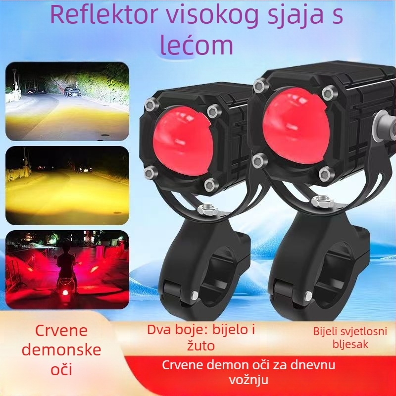 Demon Eye motociklističko spot svjetlo s LED, laserskom lećom, IP67 vodootporno, 6000 lm, 30 W, 9-80 V