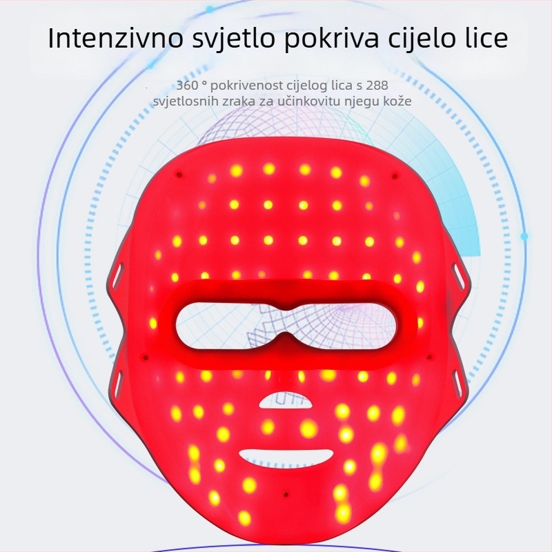 Maska za ljepotu s fotonskom terapijom, sedmokraki LED spektar, 3 načina rada, kućna upotreba, regeneracija i posvjetljenje kože
