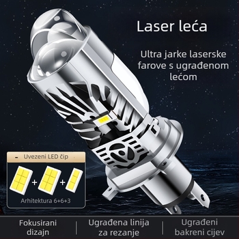 LED laserska svjetla s dvostrukim lećama za automobile i motocikle, 43W, 12V, IP68, 3200 lm, model M01k