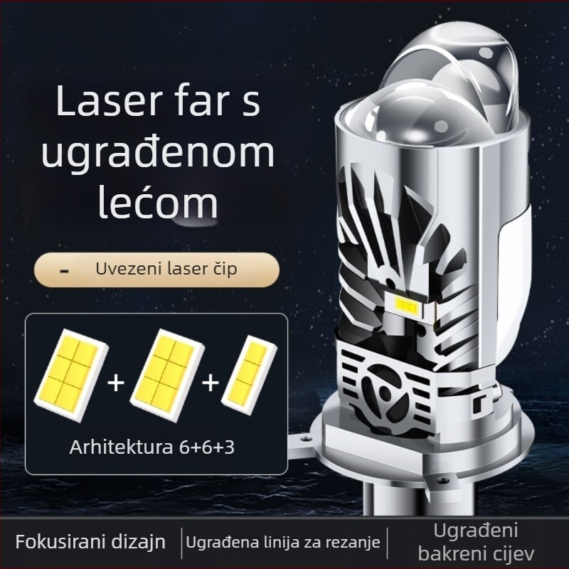 LED laserska svjetla s dvostrukim lećama za automobile i motocikle, 43W, 12V, IP68, 3200 lm, model M01k