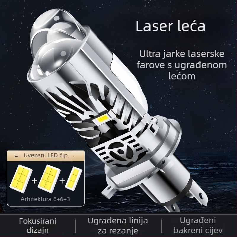 LED laserska svjetla s dvostrukim lećama za automobile i motocikle, 43W, 12V, IP68, 3200 lm, model M01k