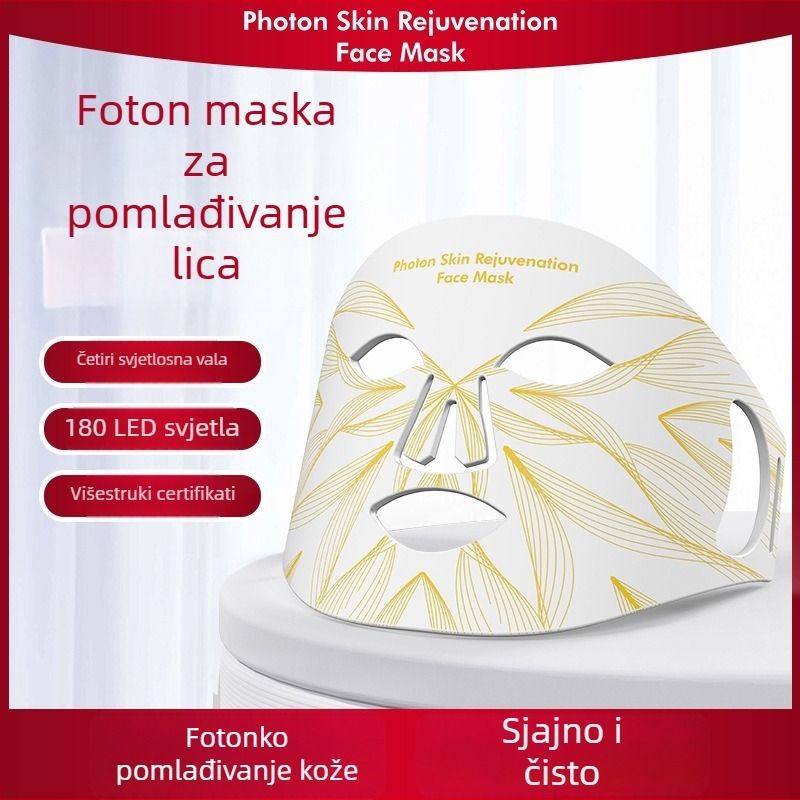 LAMOREVIA silikon LED maska s infracrvenim svjetlom, 4 boje za pomlađivanje kože