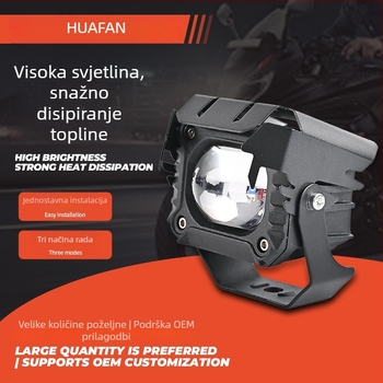 Motociklistički LED reflektor sa lećom – aluminijsko kućište, 30W, 9–80V, IP67, 3000lm