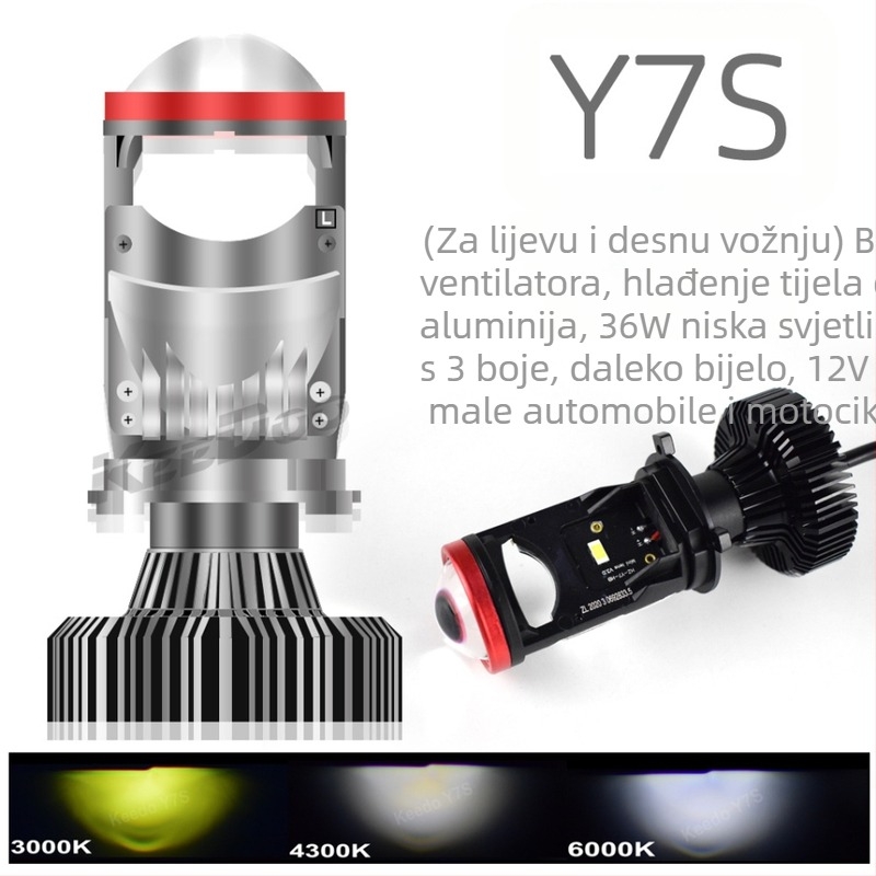 Y7D-H4 LED prednje svjetlo za motocikl | 70W, 9-32V, 7200LM, IP67