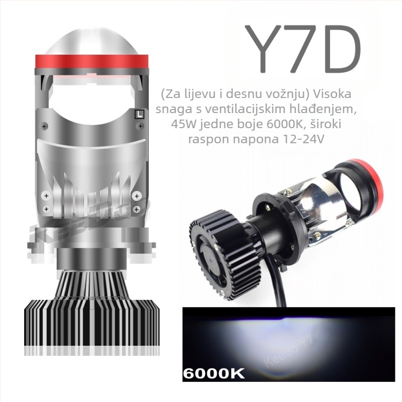 Y7D-H4 LED prednje svjetlo za motocikl | 70W, 9-32V, 7200LM, IP67