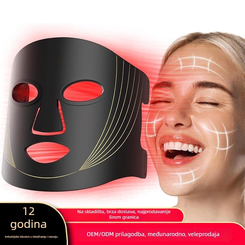 Domaći silikon maska za lice, LED spektralno svjetlo, fotonsko pomlađivanje, tretman crvenim i plavim svjetlom, instrument za masku lica, ugrađena baterija 500–800 mAh, IPX0