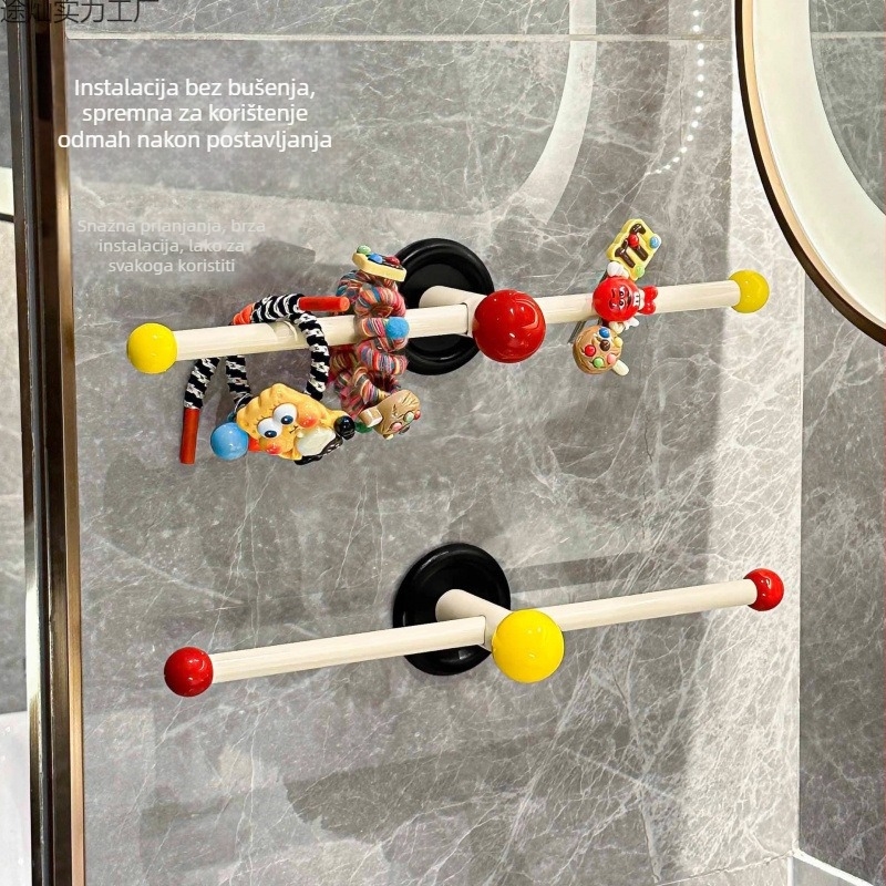 Zidni držač za nakit sa satenskim cvijetom – otporan na prašinu, kupaonsko skladište, univerzalni stil