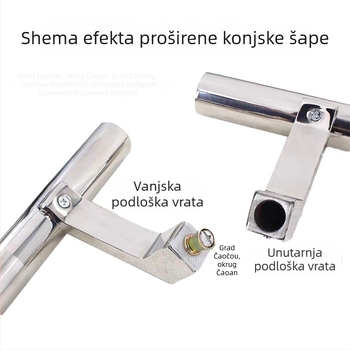 Drška za staklena vrata od nehrđajućeg čelika, kružni cijev, bar stil, površinsko ugradnja, model Hoofed feet