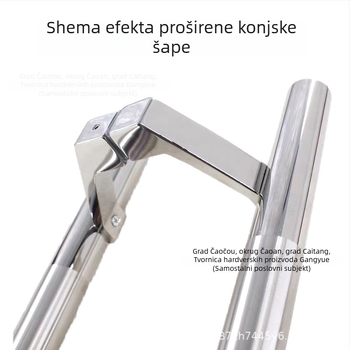 Drška za staklena vrata od nehrđajućeg čelika, kružni cijev, bar stil, površinsko ugradnja, model Hoofed feet