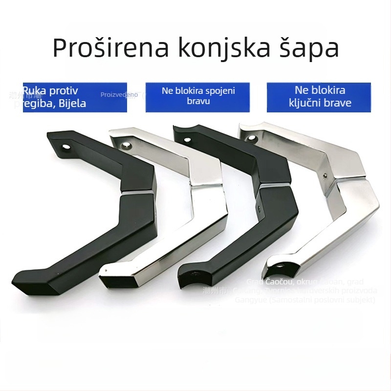 Drška za staklena vrata od nehrđajućeg čelika, kružni cijev, bar stil, površinsko ugradnja, model Hoofed feet