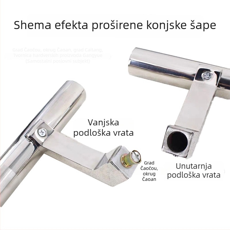 Drška za staklena vrata od nehrđajućeg čelika, kružni cijev, bar stil, površinsko ugradnja, model Hoofed feet