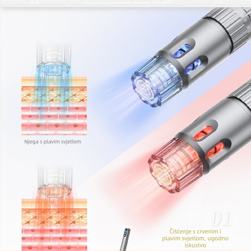 M10 mikrokrystalni uređaj za njegu kože, dizajn s otvarima, crveno i plavo svjetlo, memorijski gumb, IPX0