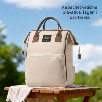 Ruksak za mamu i dijete – (geometrijski uzorak, lagan, Oxford tkanina, podstava od poliestera, zakrivljeni naramenice)