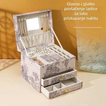 Kutija za nakit s tri sloja, PP materijal, antioksidativna zaštita, stolno skladištenje, klasični kineski stil