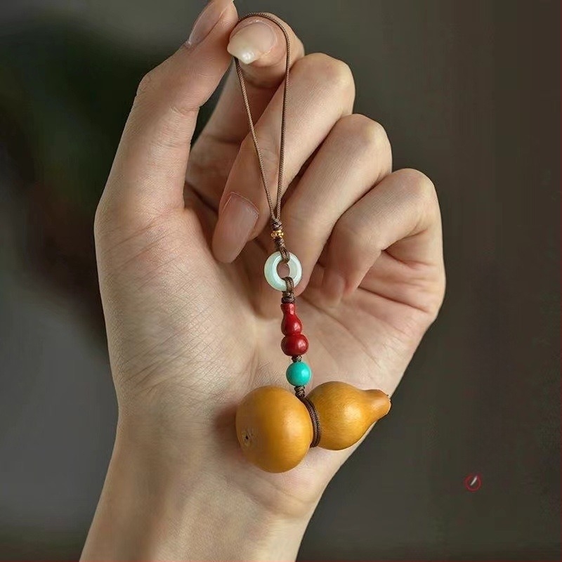 Mobitel lanac privjesak s USB diskom, materijal tikva, motiv biljaka i cvijeća, svježi i slatki stil, polu ručni rad