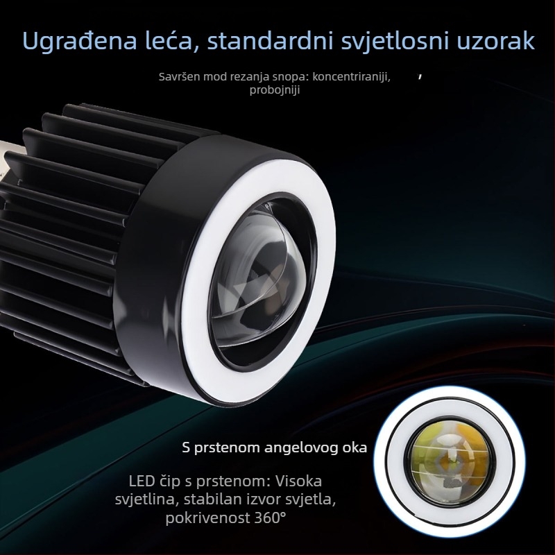 Motociklistički LED reflektor s lećom, aluminijsko tijelo, 12V, IP67, model Motor308