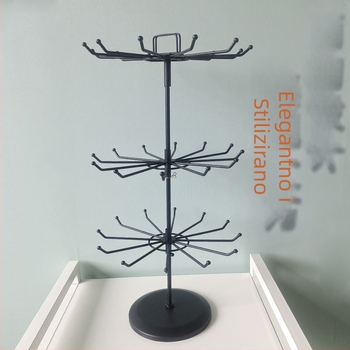 Prijenosni 3-etaski metalni stalak za izlaganje nakita, ruževa, ključeva i satova — nordijski stil, željezna umjetnost Wu Ze Hardware