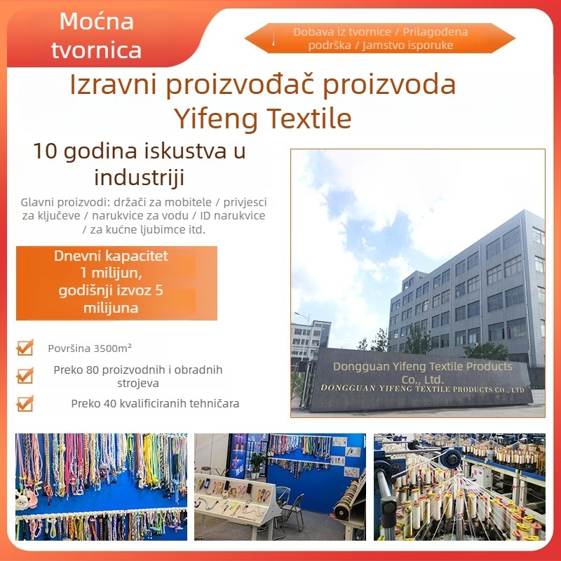 Lančić za mobitel – prilagodljiv, s odvojivim crossbody klipom, metalna kopča, poliester uzica, metalni privjesak