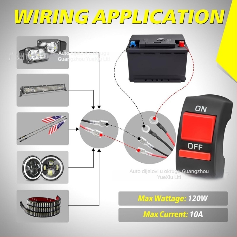 Motocross modificirani kabelski snop za motocikle s LED/HID spot svjetlom 60W 12V IP67, bakrena žica 18 AWG