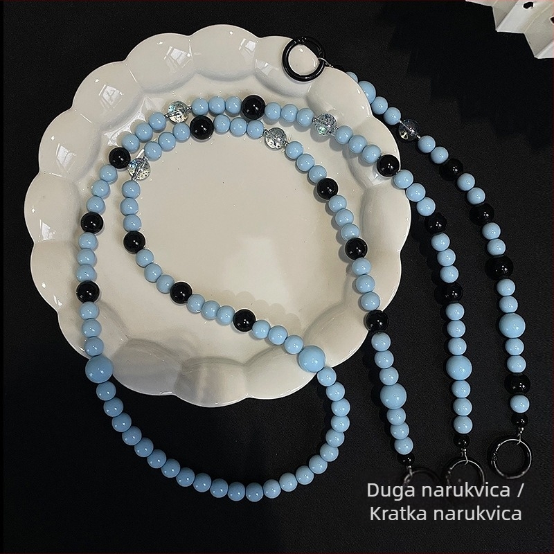 Ručni lančić za telefon s perlicama, crossbody lanac, žičano uže i metalna kopča