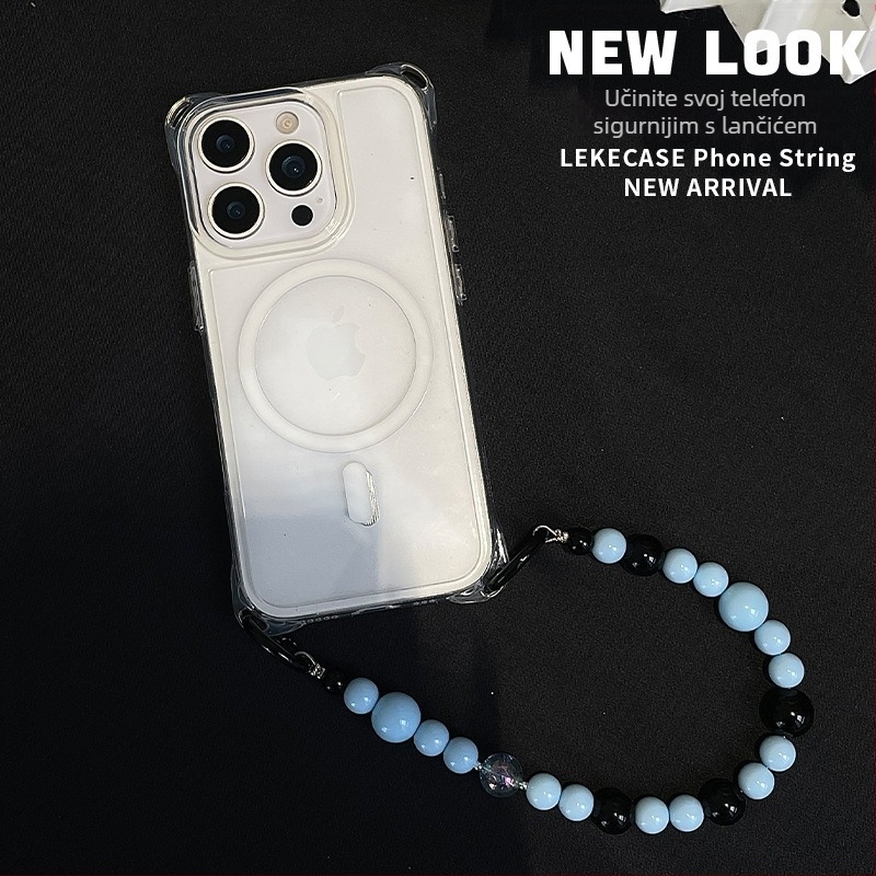 Ručni lančić za telefon s perlicama, crossbody lanac, žičano uže i metalna kopča