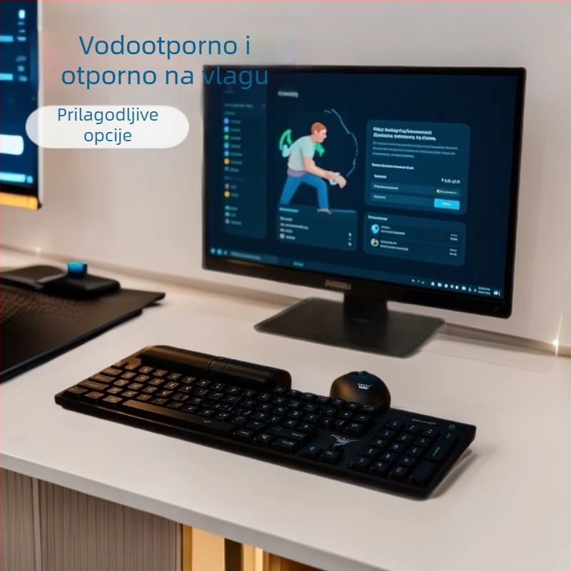 Bežični set tipkovnice i miša, 2.4G, tiha tipkovnica, 104 tipke, 1600 DPI, Plug and Play