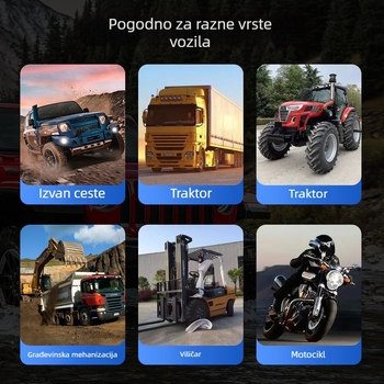 7-LED kružni LED spot za motocikl, 70W, 12-36V, IP67, 2700 lm, univerzalna kompatibilnost