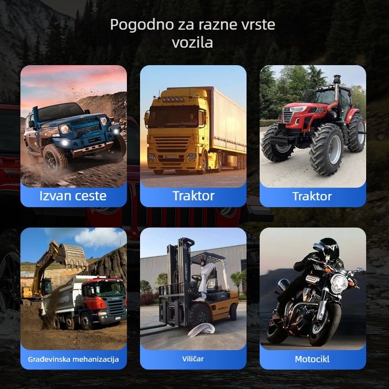 7-LED kružni LED spot za motocikl, 70W, 12-36V, IP67, 2700 lm, univerzalna kompatibilnost