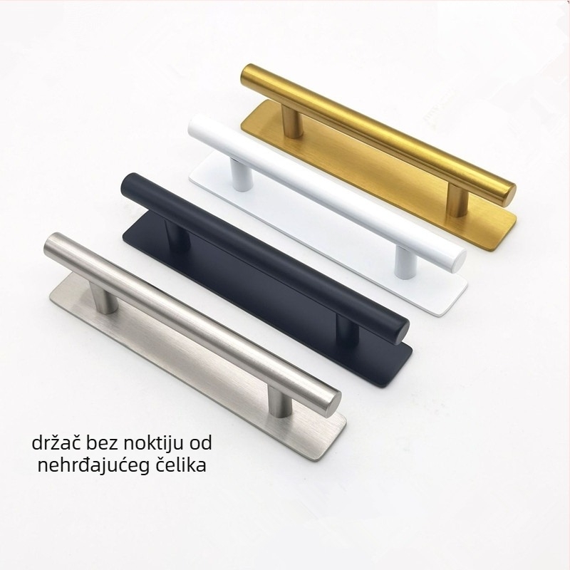 Nerđajućeg čelika ručka bez bušenja, samoljepljiva površinska instalacija za vrata i ormariće, moderni minimalistički dizajn