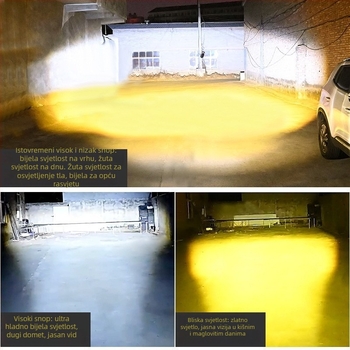 TCYATO Vanjski LED Projktor za Motocikl – Projektor sa Četiri Leće, Visok i Niži Snop, Aluminijsko Kućište, IP68, 12-80V, 20W