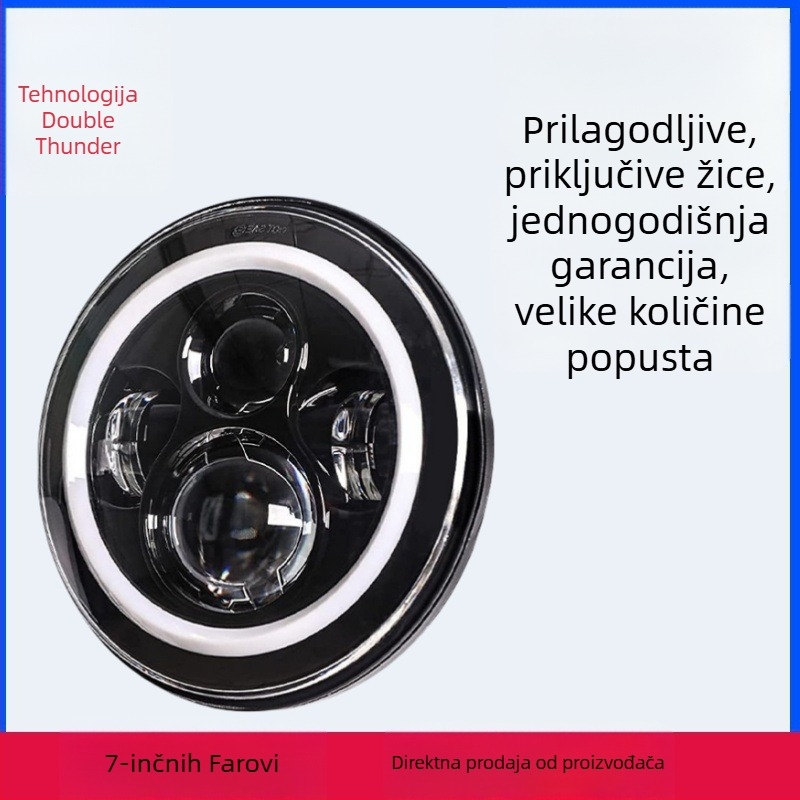 RGB LED prednje svjetlo za Wrangler Jeep i Harley motocikl, 12-48V, 40W, IP68, 5000lm