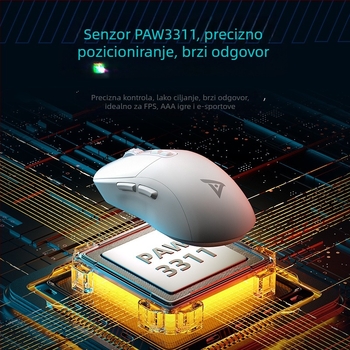 Titanium TSG809 Bežična gaming miš s Bluetooth dvostrukim načinom (2.4G + Bluetooth), punjiva, DPI 10000, 7 tipki, USB sučelje