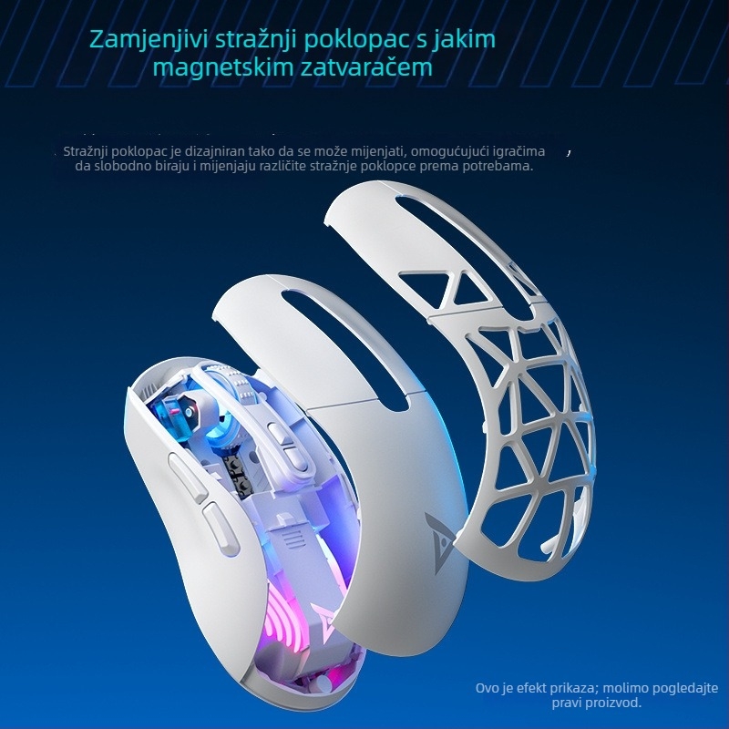 Titanium TSG809 Bežična gaming miš s Bluetooth dvostrukim načinom (2.4G + Bluetooth), punjiva, DPI 10000, 7 tipki, USB sučelje