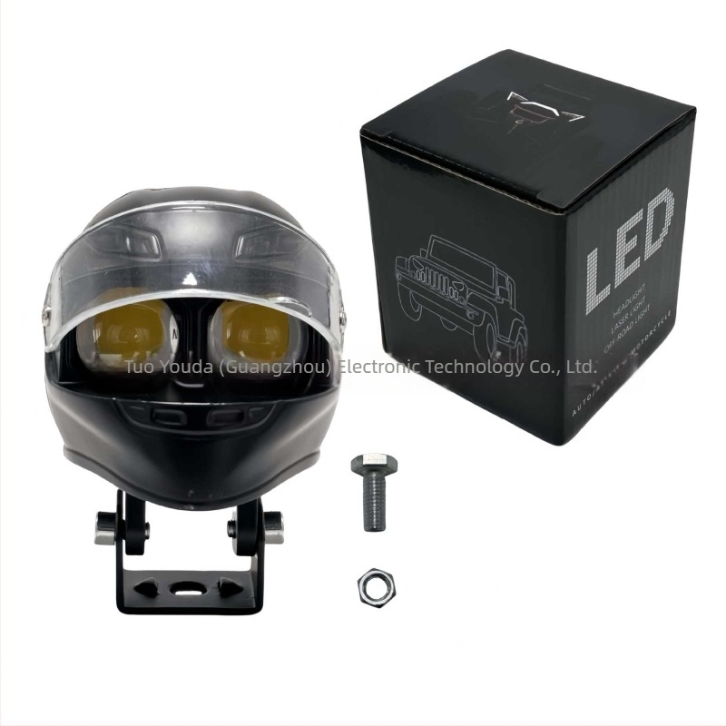 Kaciga-stil LED prednje svjetlo za motocikl — dvobojni izlaz, aluminijska legura, 12–80V, 3900 lm, IP68, 22.5 W