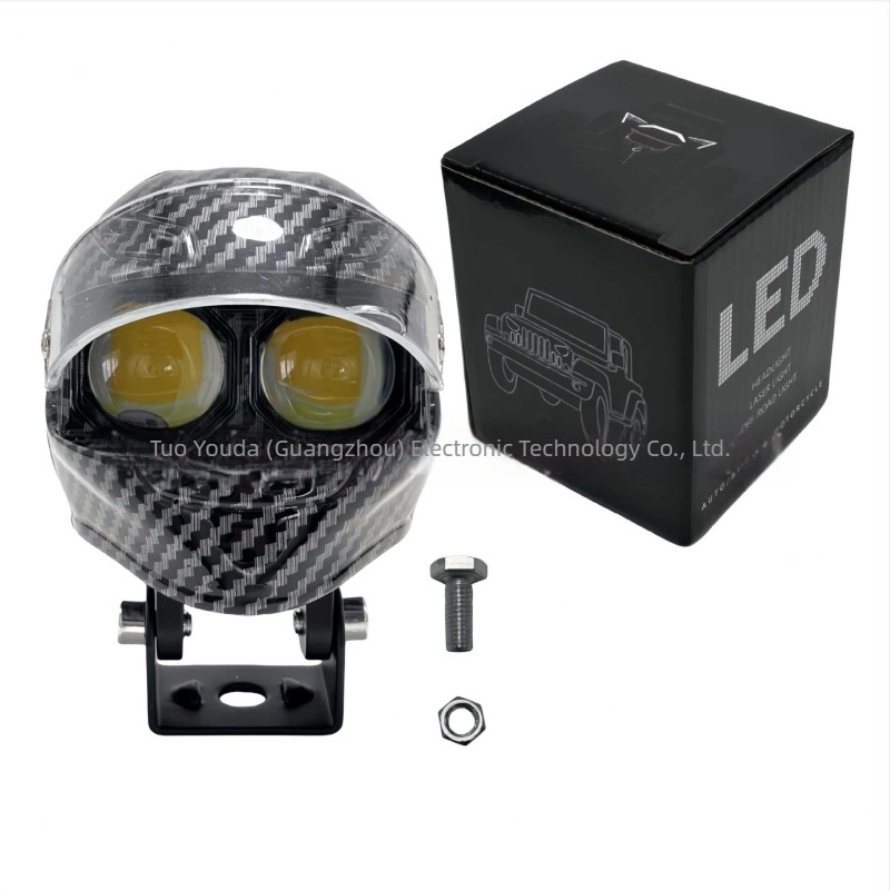 Kaciga-stil LED prednje svjetlo za motocikl — dvobojni izlaz, aluminijska legura, 12–80V, 3900 lm, IP68, 22.5 W