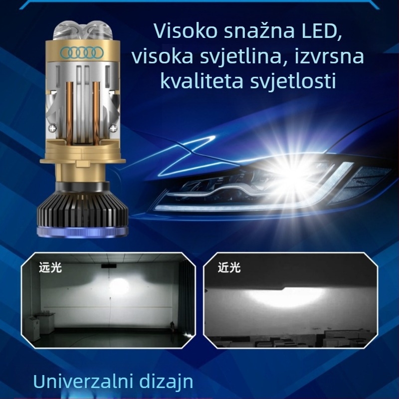H4 LED far automobila i motocikla s integracijom daljinskog i bližeg svjetla, 70W, 8000LM