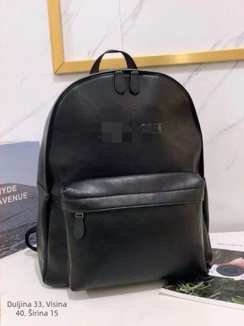 Muški kožni ruksak za poslovne i putne potrebe, za 14-inčni prijenosnik, kapacitet 20–35L, prugasti uzorak