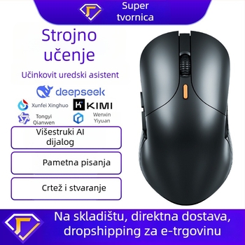 M5 AI trojomodni bežični optički miš, 4000 DPI, 6 tipki, USB prijemnik, 2.4G/Bluetooth, ergonomski