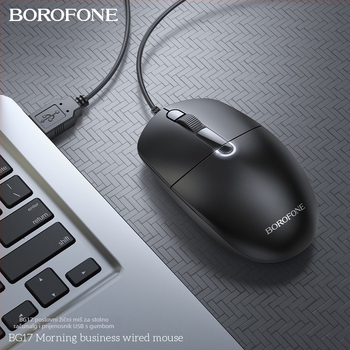 BOROFONE BG17 Žični fotoelektrični miš, USB, 1000dpi, 4 tipke za stolna računala