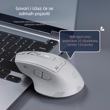 Bežičana miš s glasovnim upravljanjem, 1600dpi optička rezolucija, napajanje putem punjenja, tih rad, glasovno tipkanje, Bluetooth dvostruki režim
