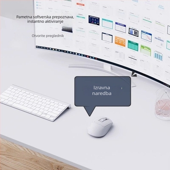 Bežičana miš s glasovnim upravljanjem, 1600dpi optička rezolucija, napajanje putem punjenja, tih rad, glasovno tipkanje, Bluetooth dvostruki režim