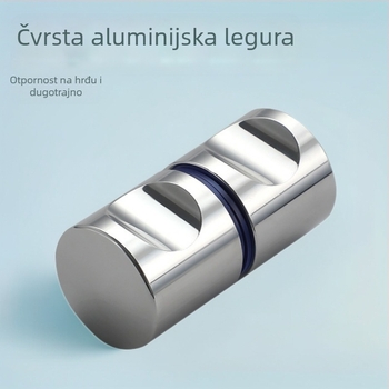 Staklena kvaka za tuš vrata i kućna klizna vrata; cilindrična, s jednim otvorom; aluminijska legura; marka YJX; moderni stil