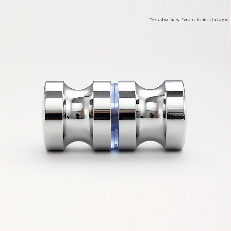 Staklena kvaka za tuš vrata i kućna klizna vrata; cilindrična, s jednim otvorom; aluminijska legura; marka YJX; moderni stil