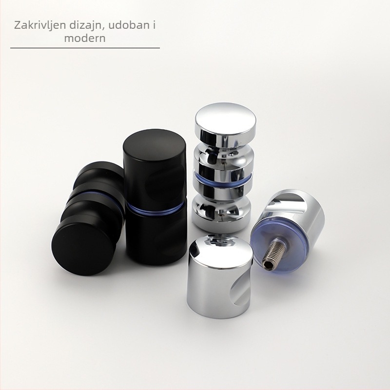 Staklena kvaka za tuš vrata i kućna klizna vrata; cilindrična, s jednim otvorom; aluminijska legura; marka YJX; moderni stil