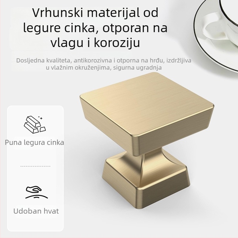 Mat crne ručke za kuhinjske ormariće, komode i ladice, od cinkovog zlitka