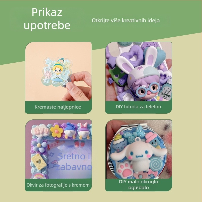 DIY set ljepila s kremom za kućni telefon, ljepilo za ljepotu, ručno izrađeni materijali u bočici, paket materijala za štipaljice za kosu i planer