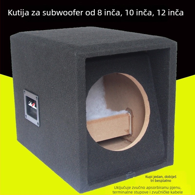 Kutija za auto audio - prazna drvena kutija za testiranje, dizajn labirinta, obložena velurom