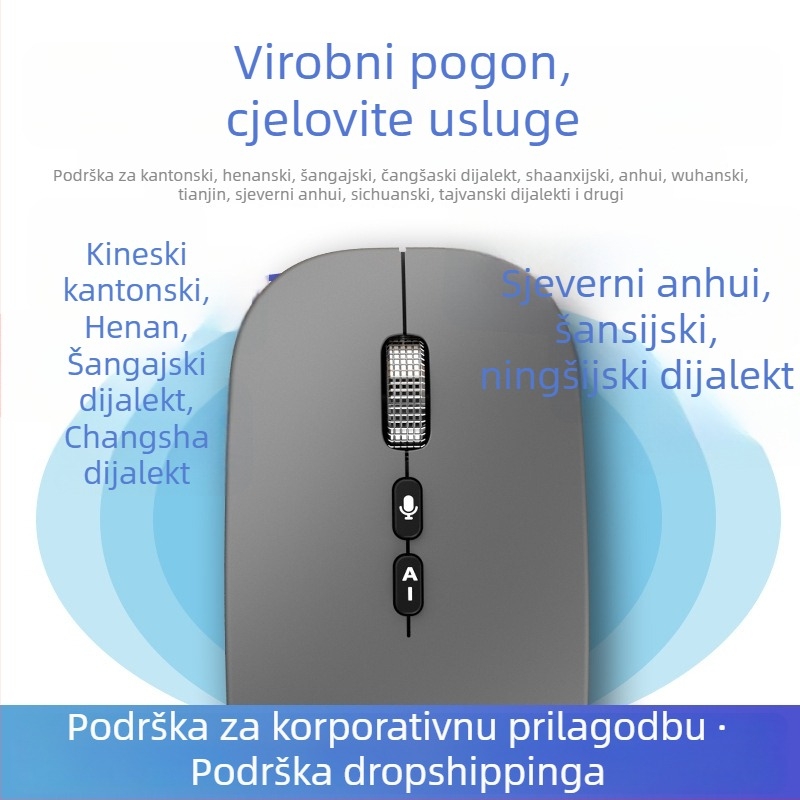 Bežična optička miš Bluetooth i 2,4G, 1600 DPI, 5 tipki, domet do 10 m